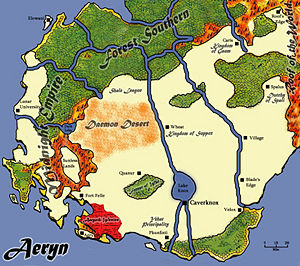 The land known as Aeryn was once controled by a single empire but is now a collection of nations and city-states loosely allied through the Church of the Six.